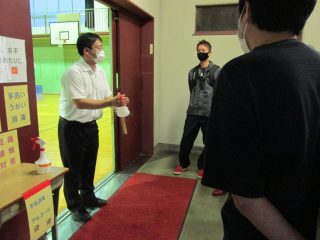 利用後の消毒についての説明